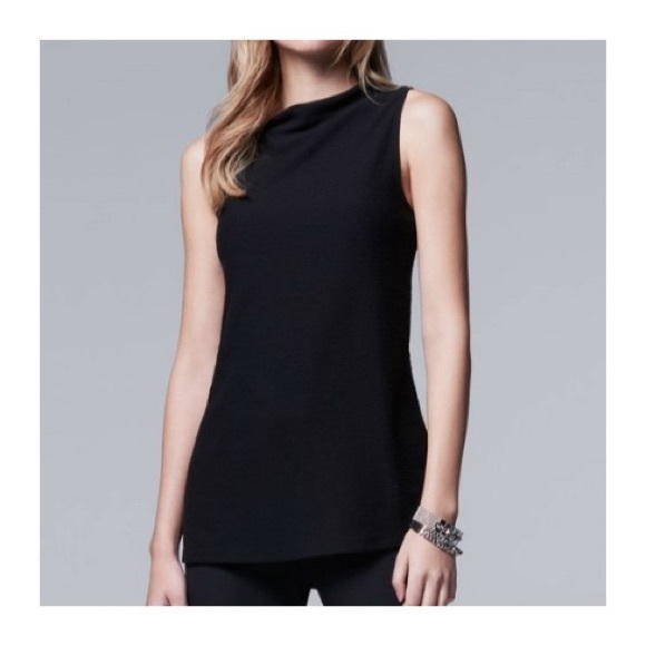 Simply Vera Vera Wang Tops - NWT Simply Vera Vera Wang black mockneck top-6xHP